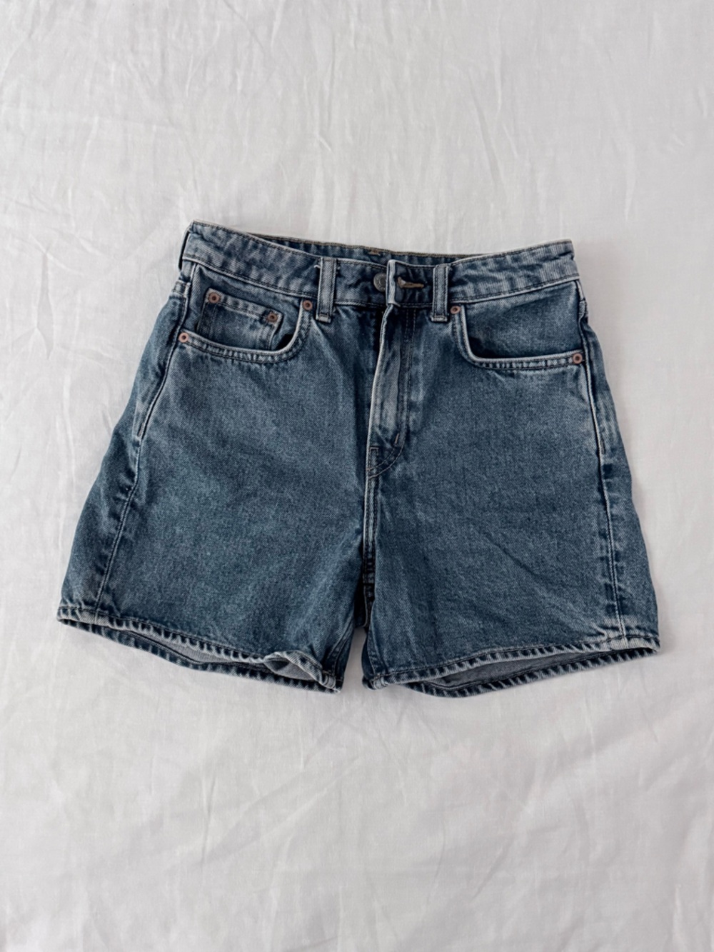 Weekday Denim Shorts in Faded Blue